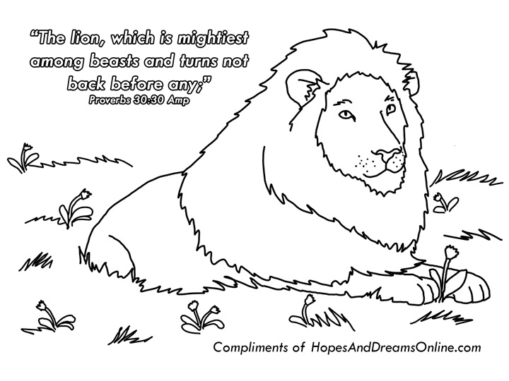Proverbs 30:30 Coloring Page